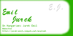 emil jurek business card